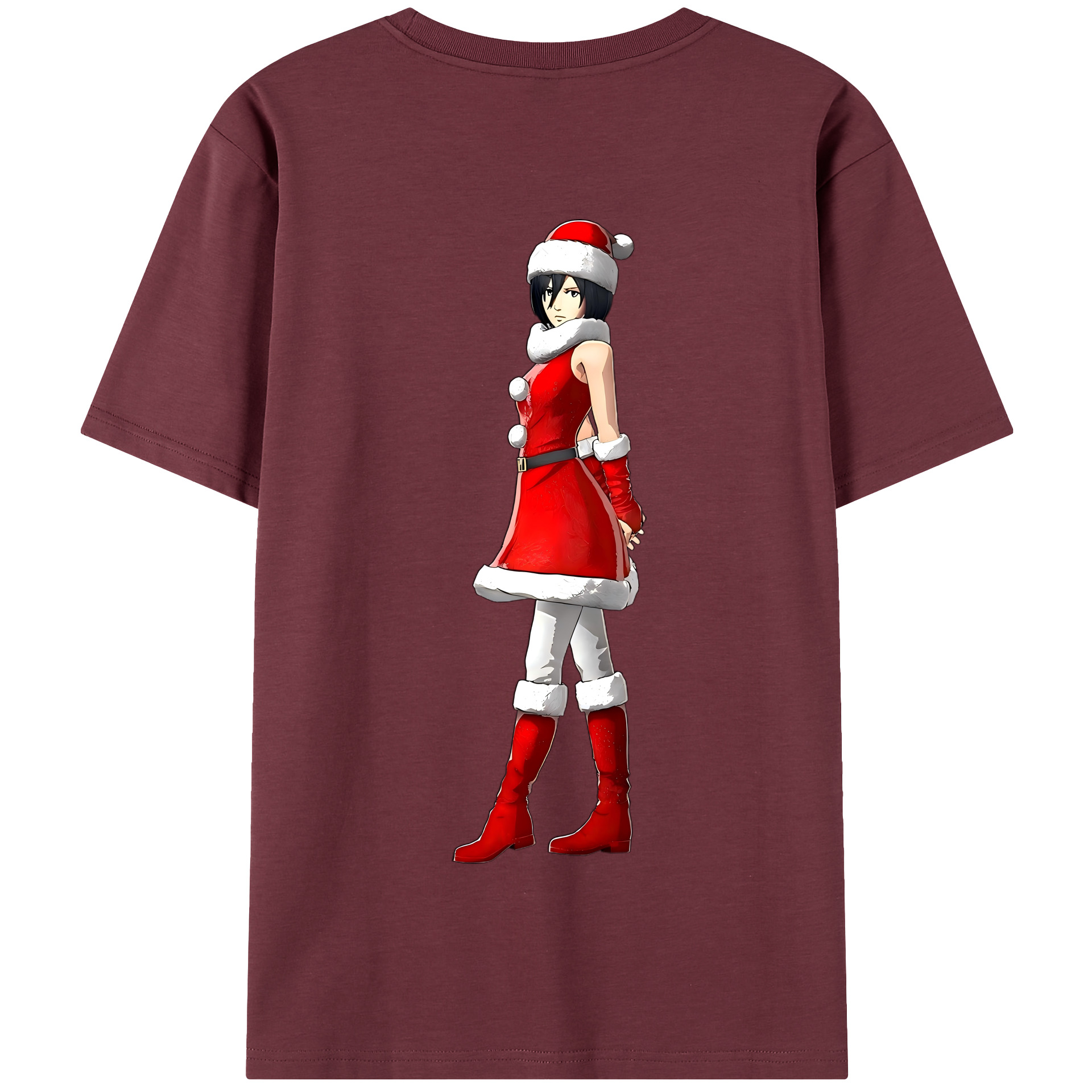 （画像用） 進撃の巨人 ミカサ·アッカーマン Attack on Titan Mikasa Ackerman 綿100％半袖Tシャツ（背面プリント）